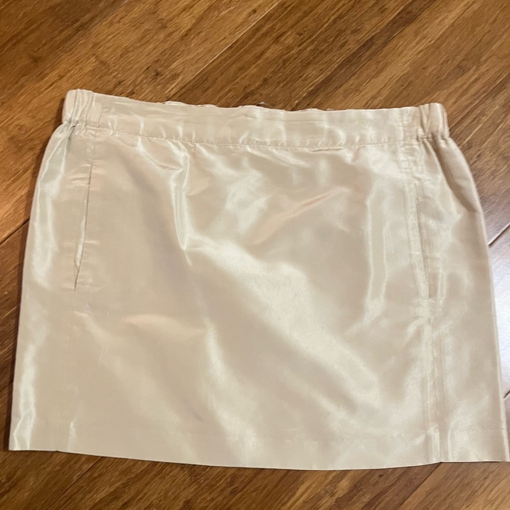 Champagne Colored Silk Mini Skirt